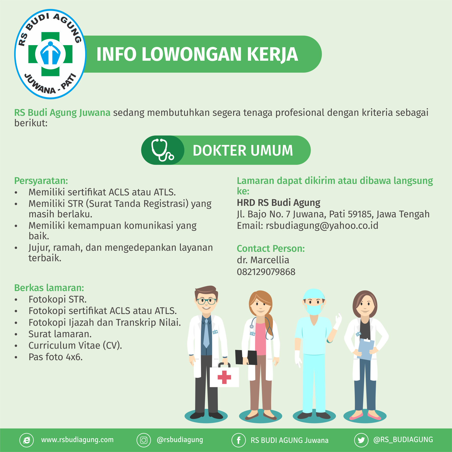 Info Lowongan Dokter Umum RS Budi Agung Juwana